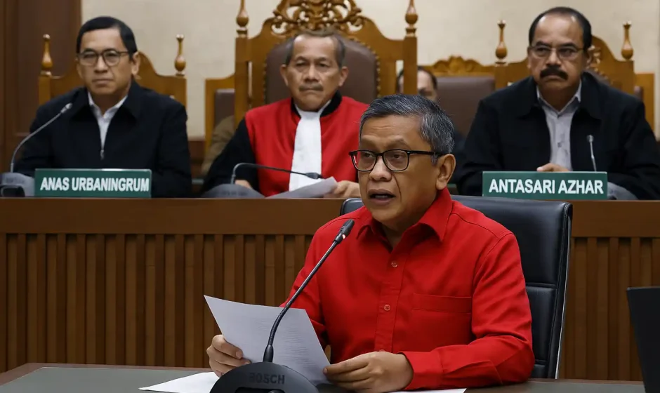Hasto Bawa Nama Anas Urbaningrum dan Antasari Azhar di Persidangan