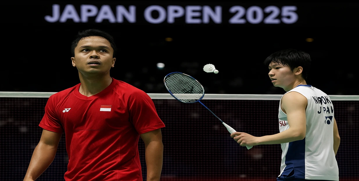 Anthony Ginting Tersingkir dari Japan Open 2025, Kodai Naraoka Menang Lewat Duel Ketat
