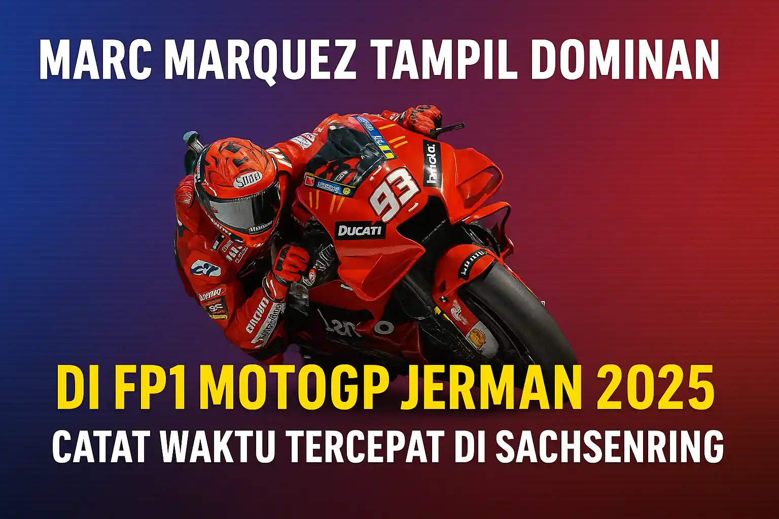 Marc Marquez Tampil Dominan di FP1 MotoGP Jerman 2025, Catat Waktu Tercepat di Sachsenring