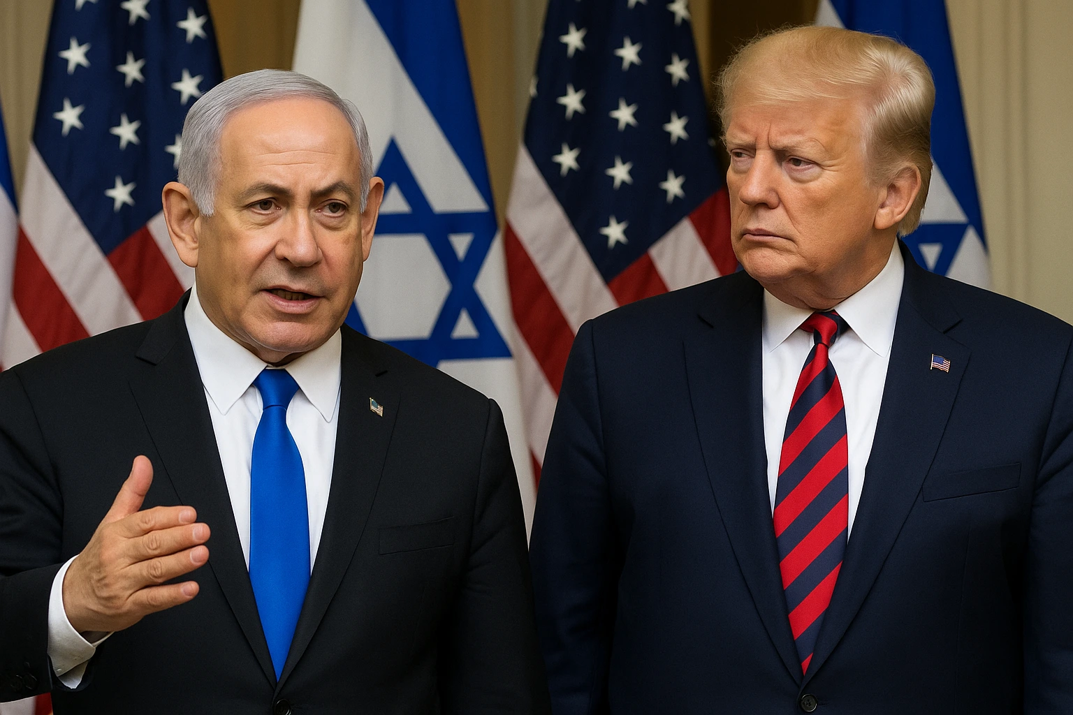 Netanyahu Tolak Negara Palestina Merdeka Saat Bertemu Trump