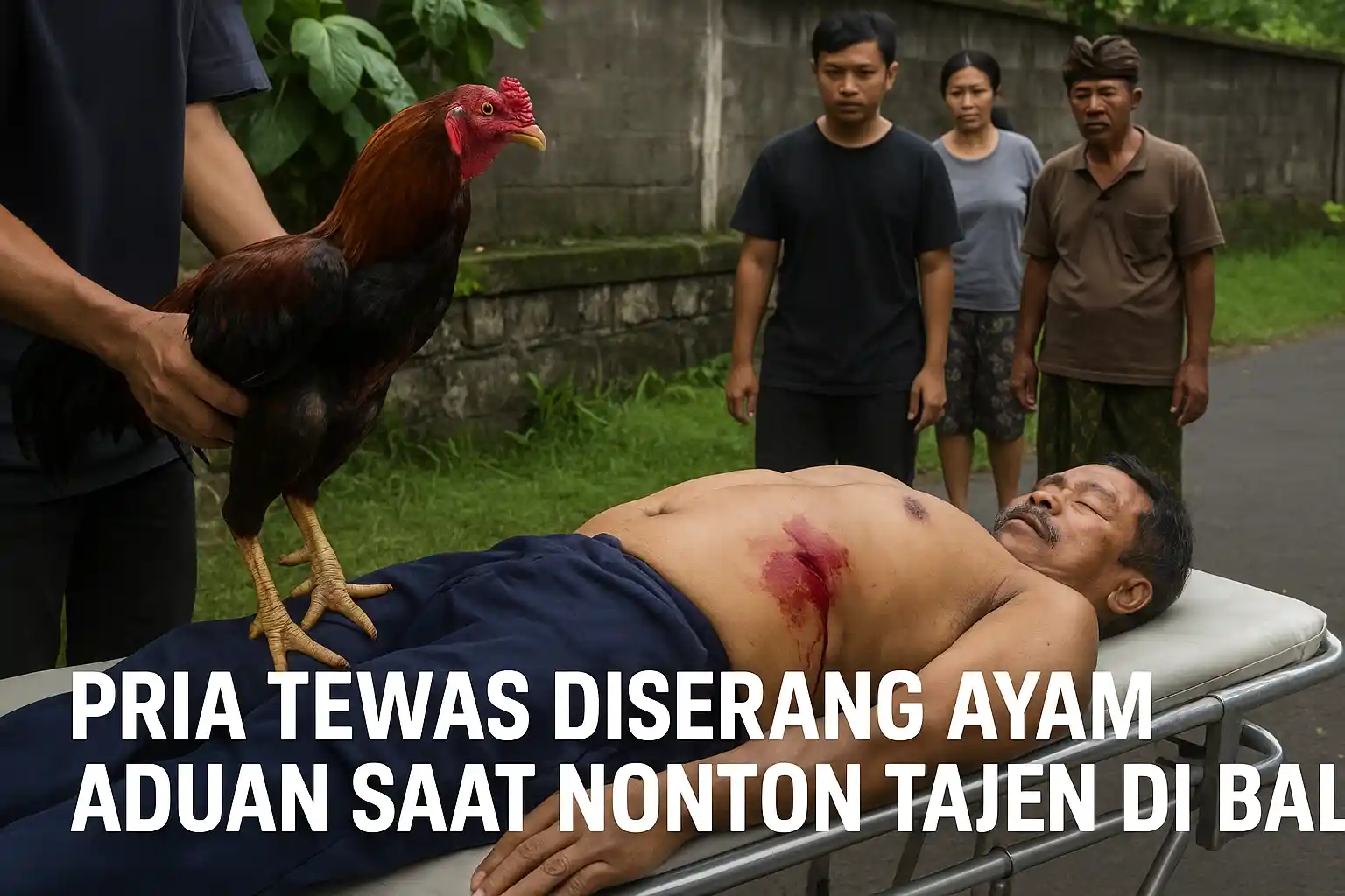 Pria Tewas Diserang Ayam Aduan Saat Nonton Tajen di Bali