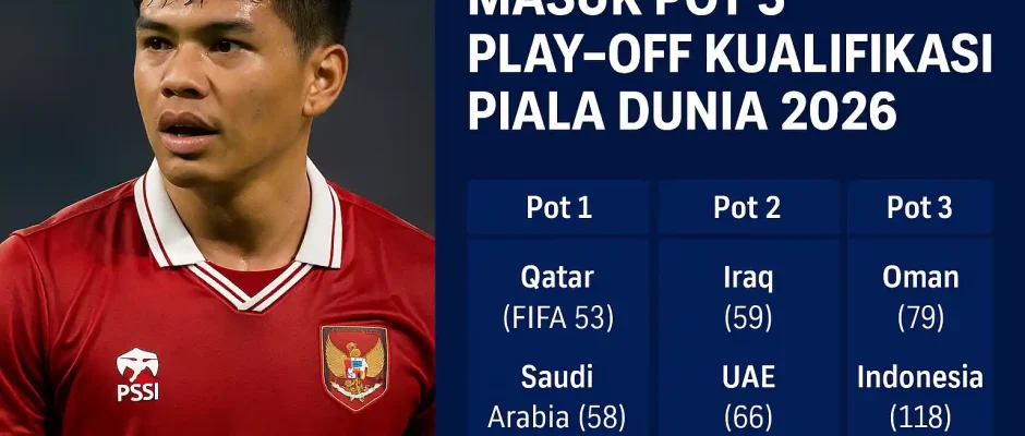 Timnas Indonesia Masuk Pot 3 Play-off Kualifikasi Piala Dunia 2026
