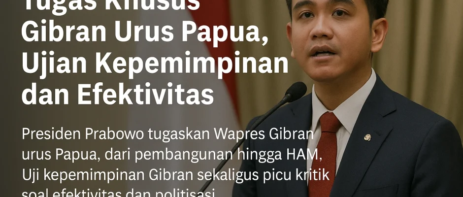 Tugas Khusus Gibran Urus Papua, Ujian Kepemimpinan dan Efektivitas
