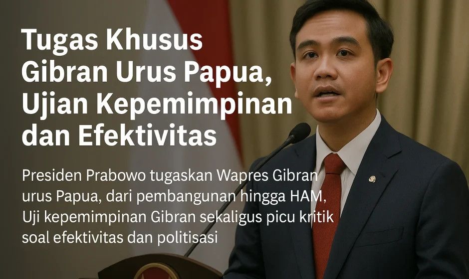Tugas Khusus Gibran Urus Papua, Ujian Kepemimpinan dan Efektivitas
