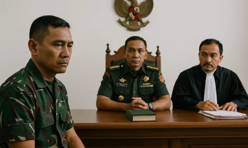 Militer Vonis Mati Kopda Bazarsah di Palembang