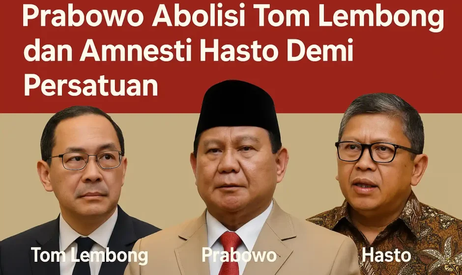 Prabowo Abolisi Tom Lembong dan Amnesti Hasto Demi Persatuan