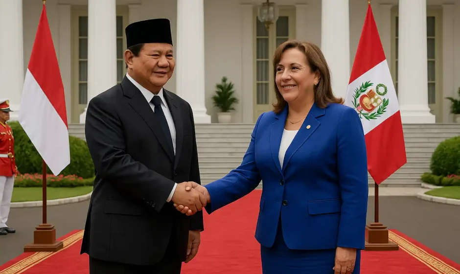 Prabowo Sambut Presiden Peru di Istana Merdeka