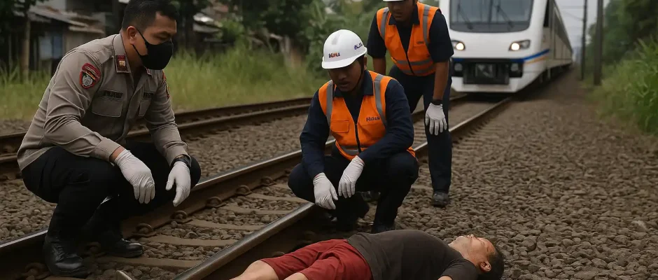 Pria Tewas Tertabrak Kereta Bandara di Kembangan, Polisi Lakukan Olah TKP