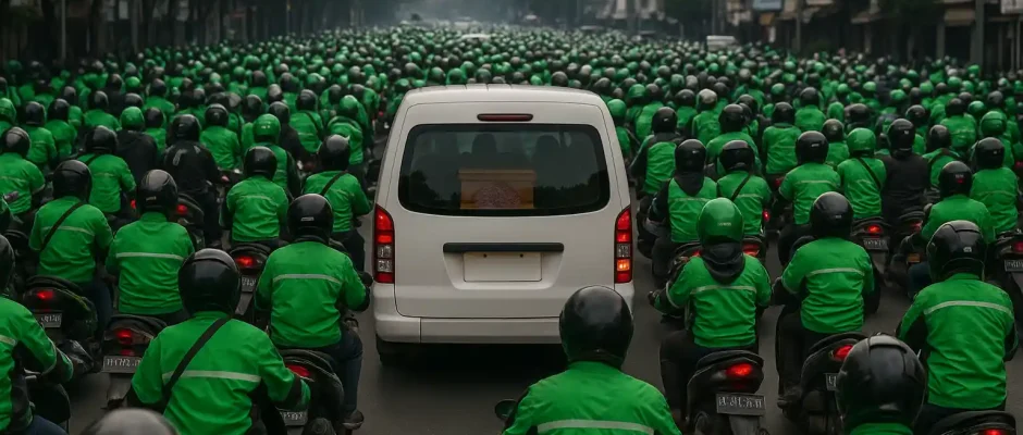 Ribuan Ojol Antar Jenazah Affan Kurniawan ke TPU
