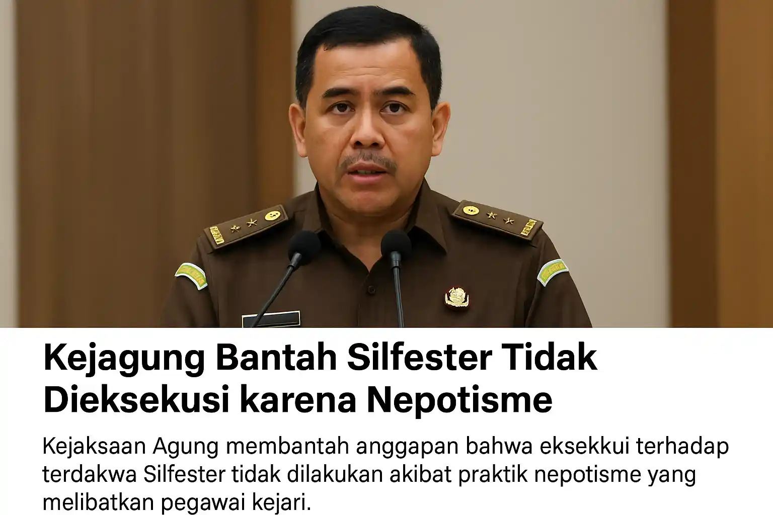 Silfester Matutina PK Tidak Menunda Eksekusi