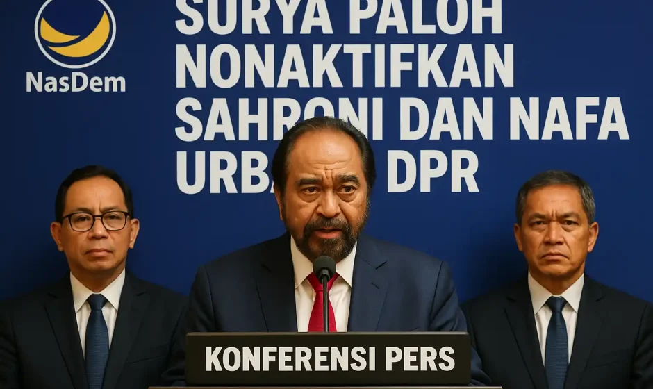 Surya Paloh Nonaktifkan DPR Sahroni dan Nafa Urbach