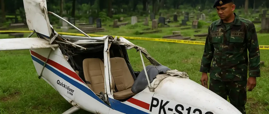 TNI Pastikan Pesawat Latih Sipil yang Jatuh di Bogor Laik Terbang