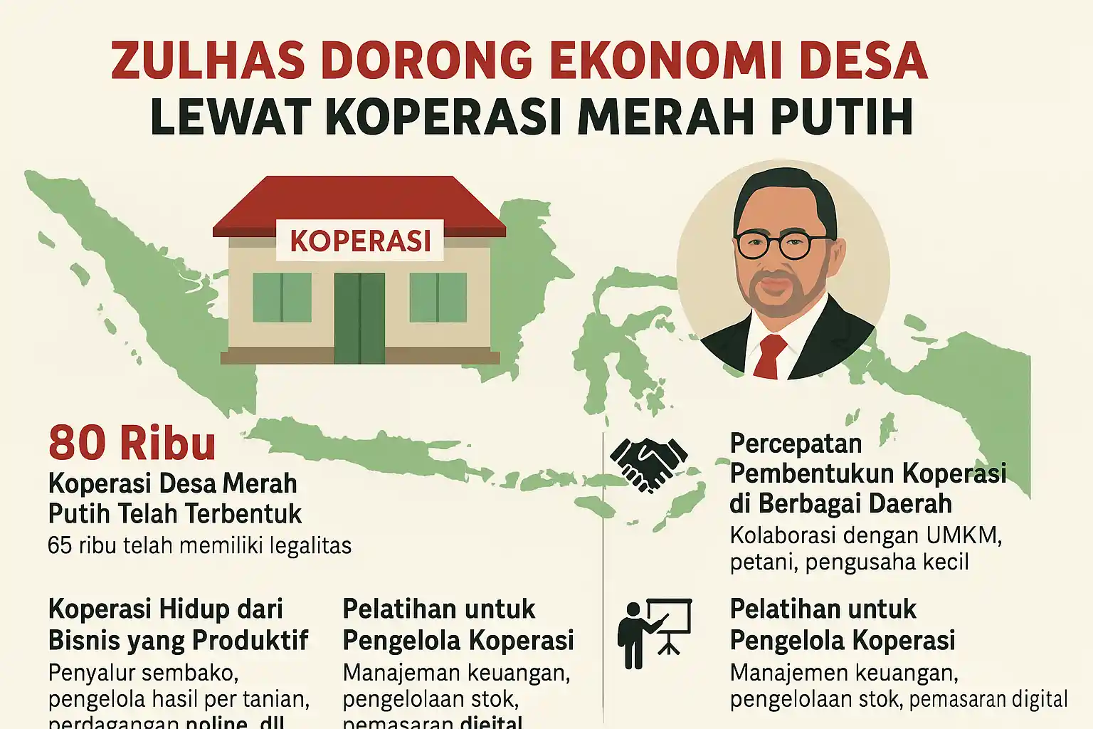 Zulhas Dorong Ekonomi Desa Lewat Koperasi Merah Putih