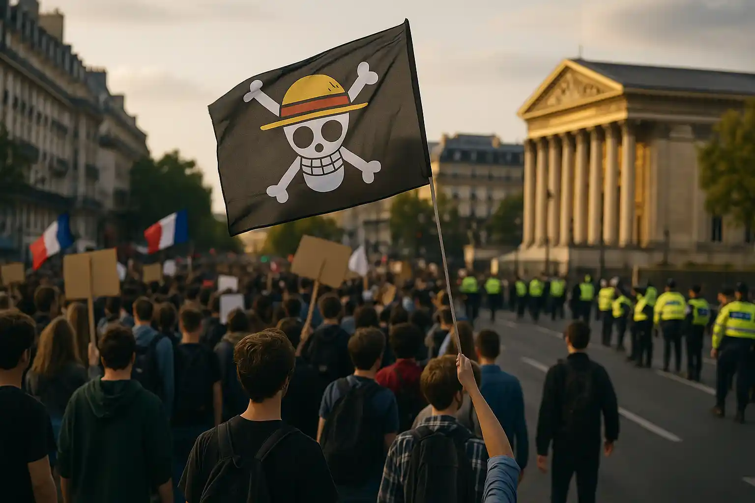 Bendera One Piece Demo Menjalar dari RI ke Nepal, Prancis