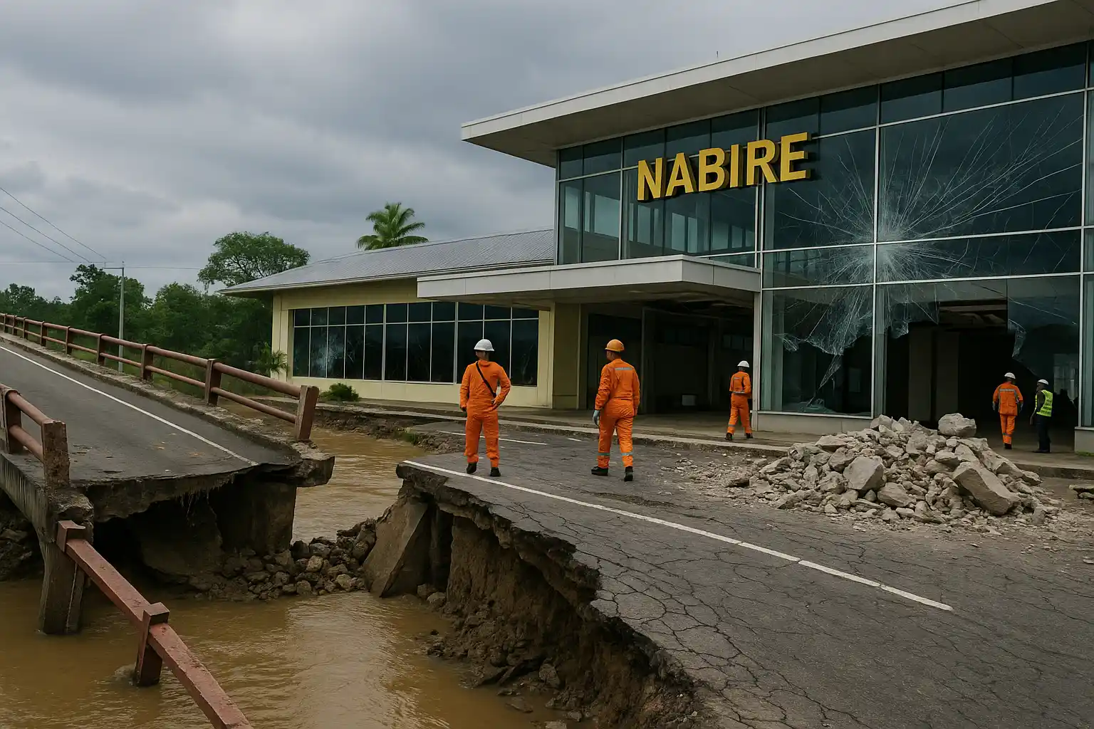 Gempa Nabire Papua, Jembatan Putus, Bandara Rusak
