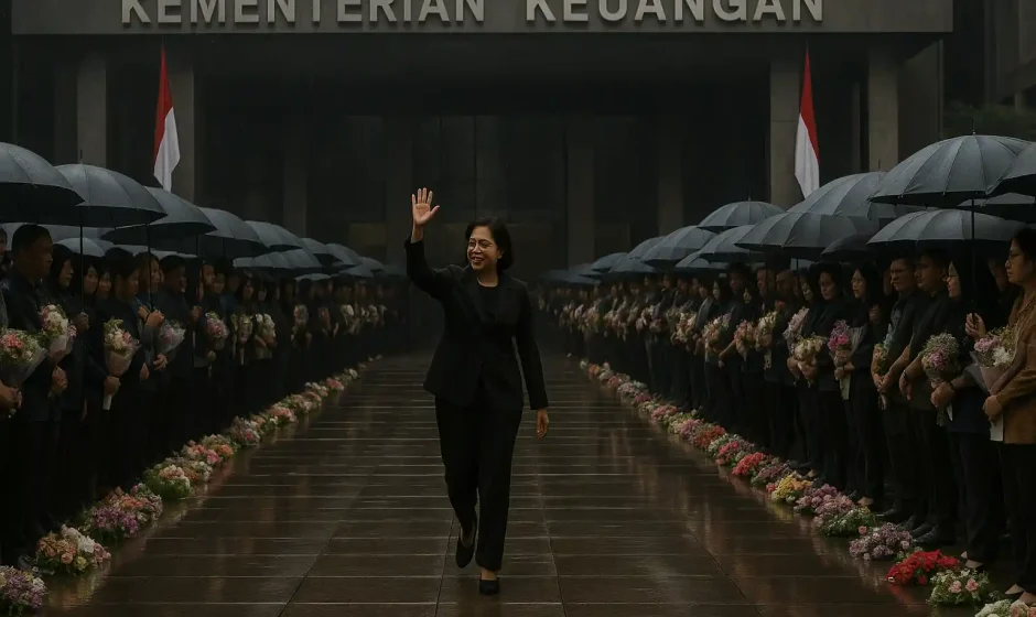 Ribuan Bunga Perpisahan Momen Haru di Kemenkeu