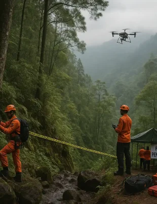 Pencarian Lembah Tengkorak Ayah dan Anak Hilang
