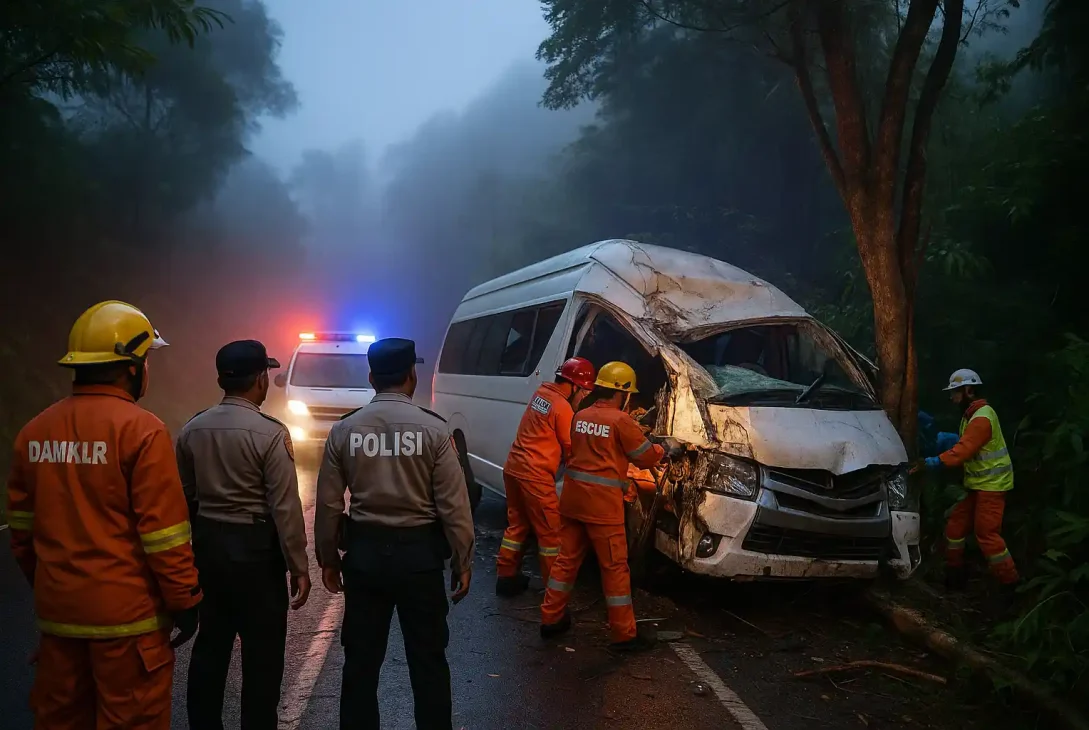 Evakuasi Minibus Turis China di Bali Disorot