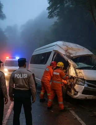 Evakuasi Minibus Turis China di Bali Disorot
