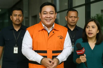 Bupati Lampung Tengah Goda Jurnalis Perempuan Di KPK