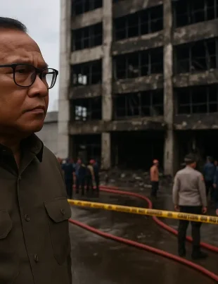 Kebakaran Gedung Kemayoran, Pramono Tinjau Lokasi